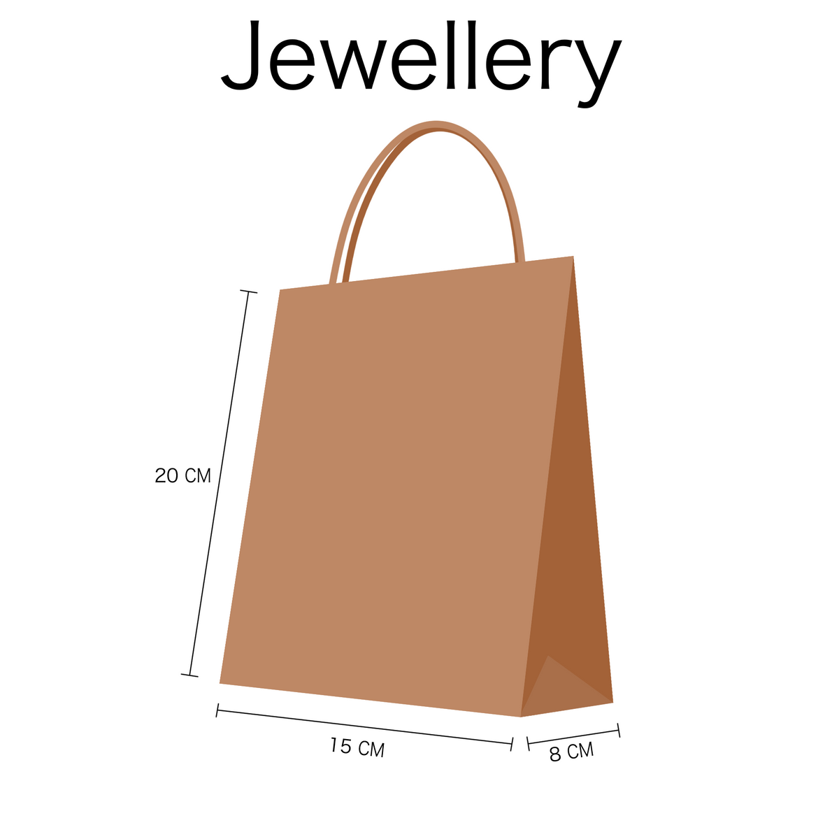 Jewellery Brown Kraft Twist Handle Carrier Bags