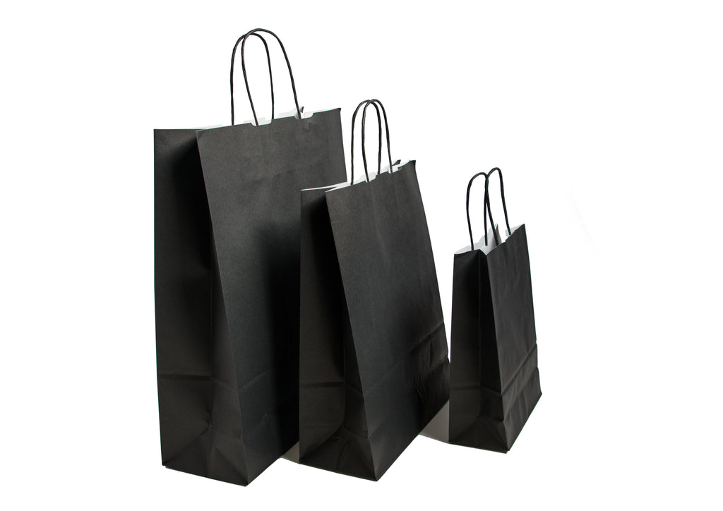 Large Black Kraft Twist Handle Carrier Bags