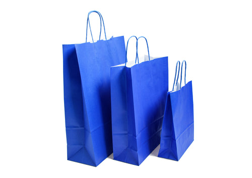 Accessory Blue Kraft Twist Handle Carrier Bags