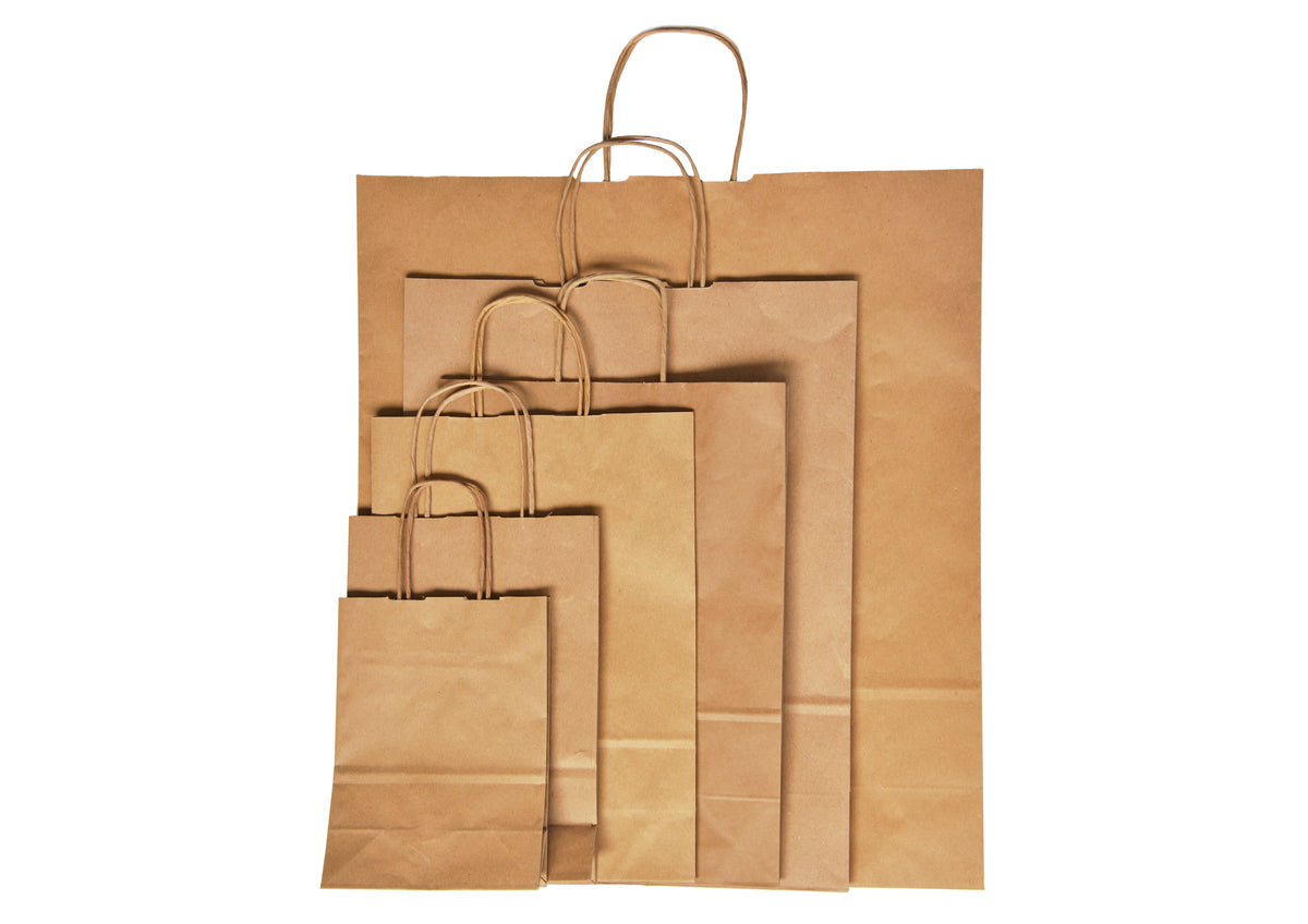 Medium Brown Kraft Twist Handle Carrier Bags