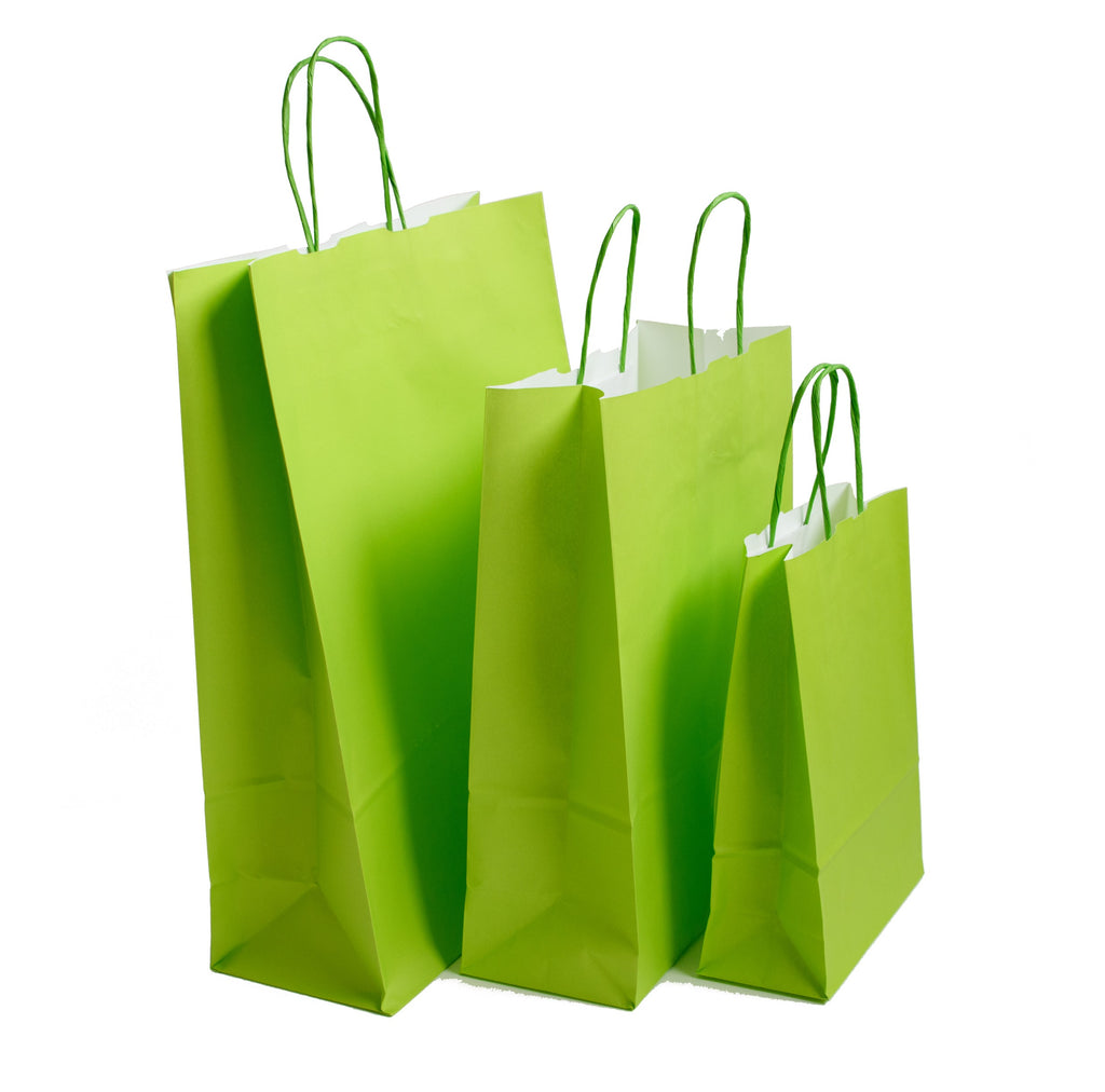 Accessory Lime Green Kraft Twist Handle Carrier Bags