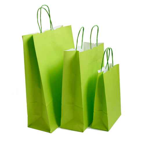Accessory Lime Green Kraft Twist Handle Carrier Bags