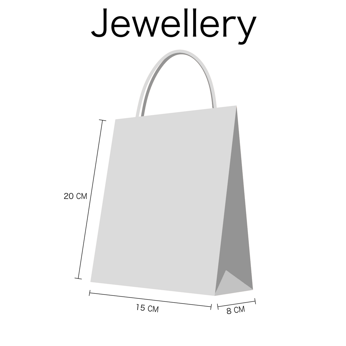 Jewellery White Kraft Twist Handle Carrier Bags