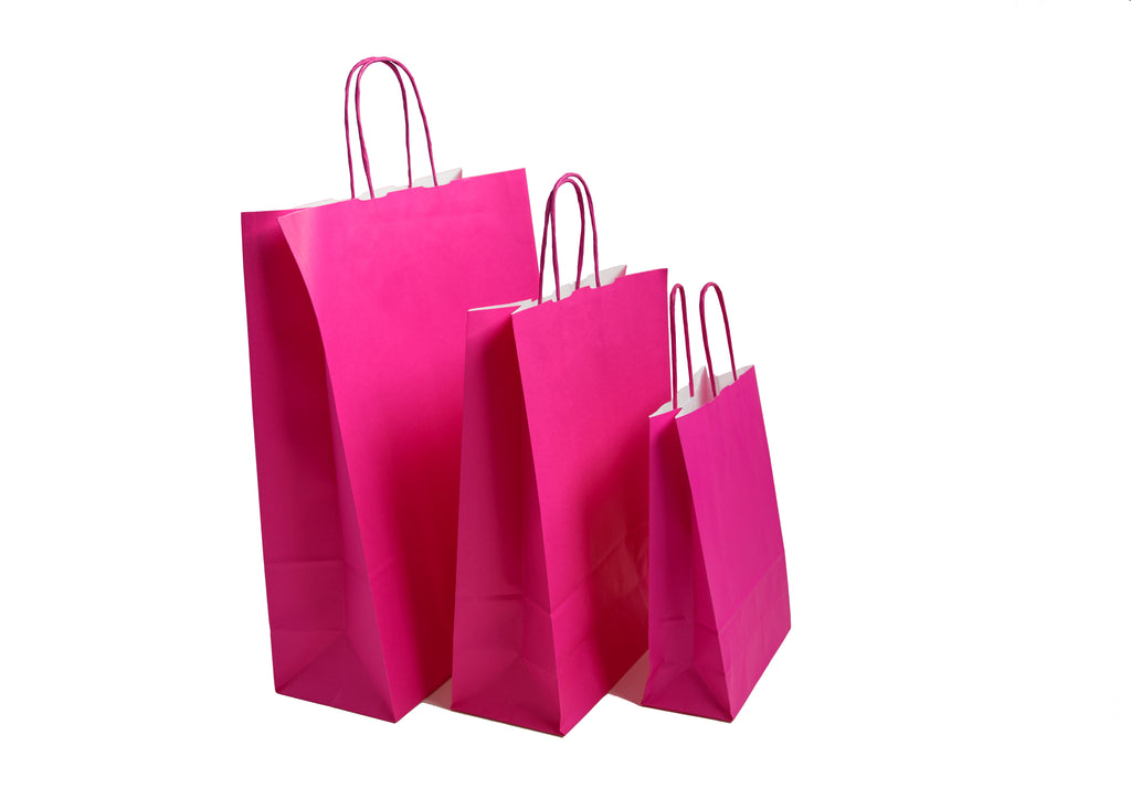 Accessory Pink Kraft Twist Handle Carrier Bags