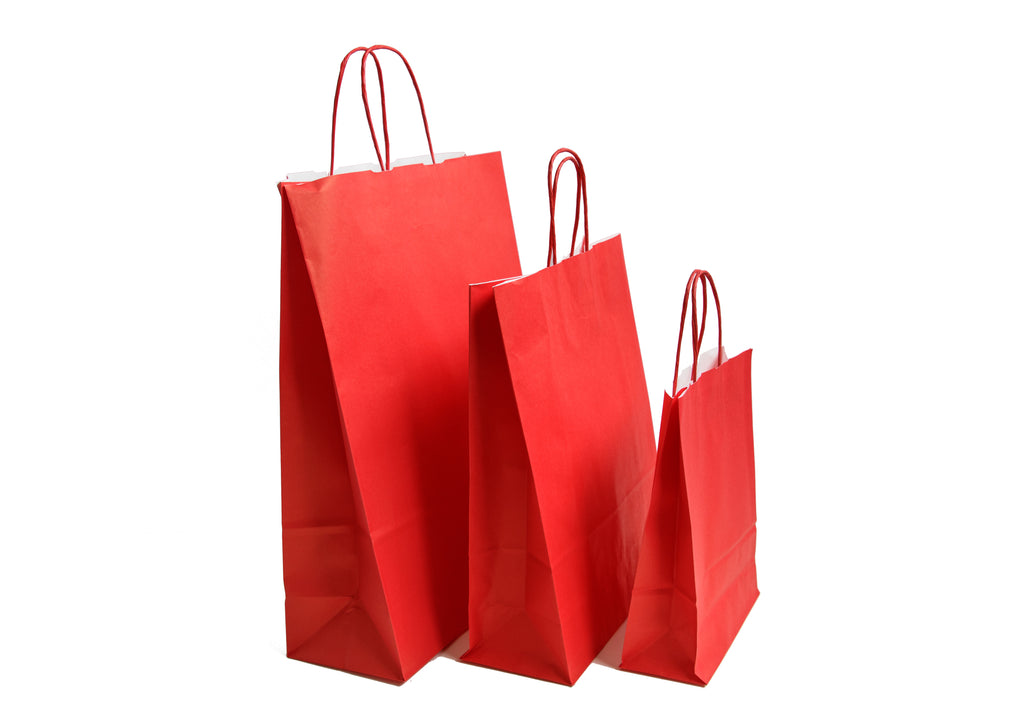 Accessory Red Kraft Twist Handle Carrier Bags