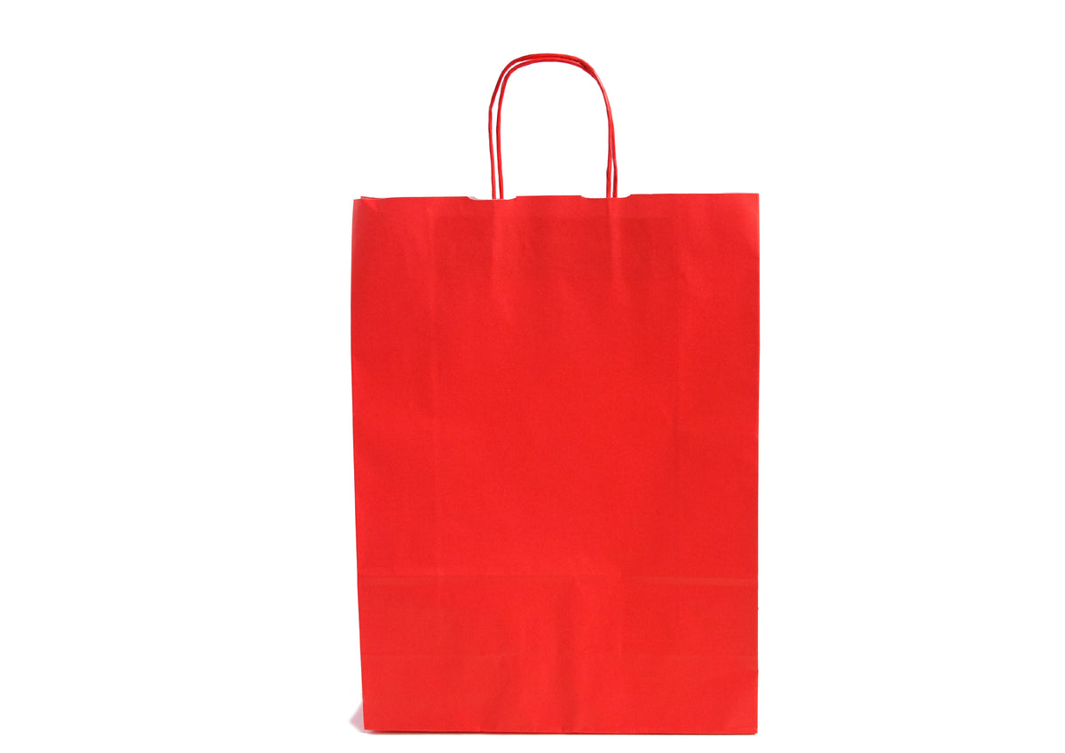 Accessory Red Kraft Twist Handle Carrier Bags