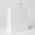 Medium White Kraft Paper Tape Handle Carrier Bags