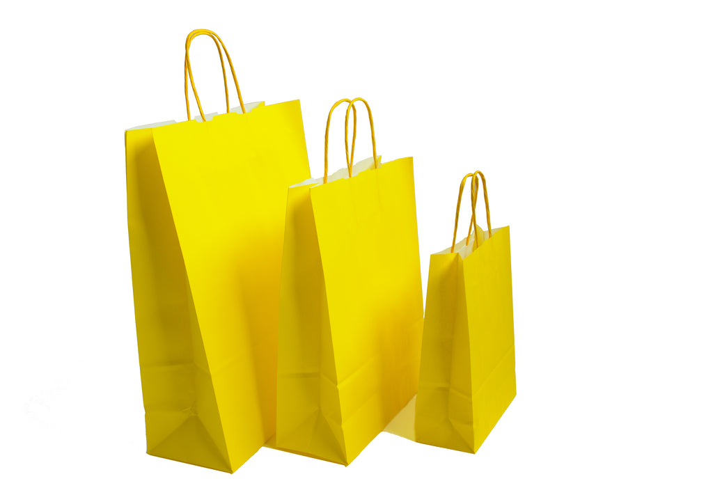 Accessory Yellow Kraft Twist Handle Carrier Bags
