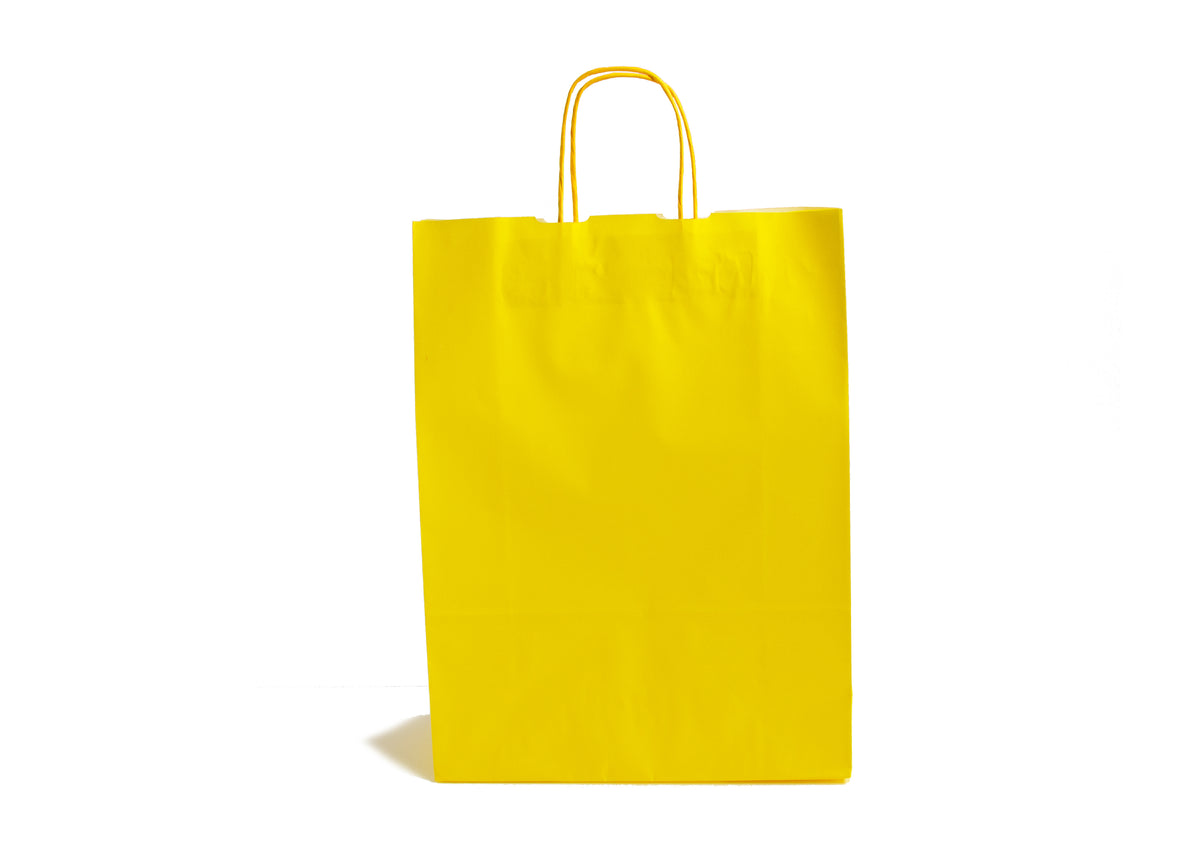 Accessory Yellow Kraft Twist Handle Carrier Bags